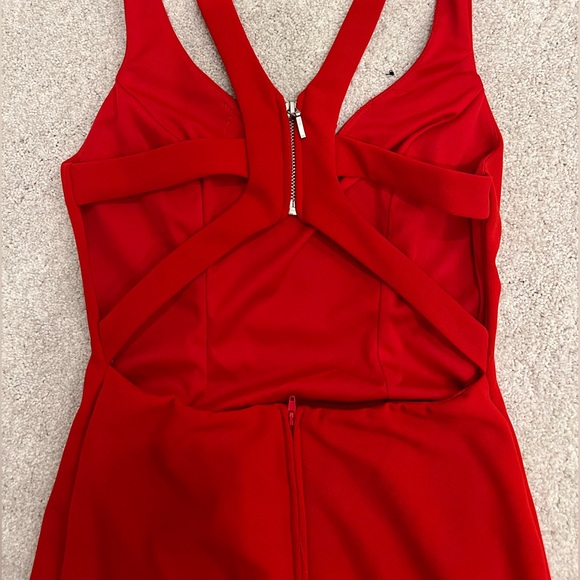 RED MIDI COCKTAIL DRESS - Picture 7 of 10